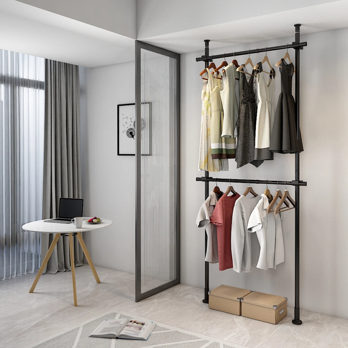 Black 7-Shelf Closet Rack