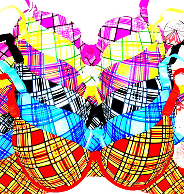 Lot Of 6 Plaid Bras, Underwire Demi Cup, Size: 32D