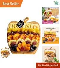 Vibrant Dried Fruits Gift Set in Reusable Wooden Bowl - Perfect for Holidays