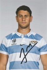 ARGENTINA & SARACENS RUGBY: JUAN MARTIN GONZALEZ SIGNED 6x4 PORTRAIT PHOTO+COA