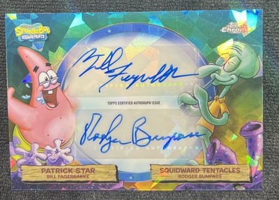 2025 SpongeBob Topps Chrome Patrick Star Squidward Dual Auto Sapphire SSP VIP