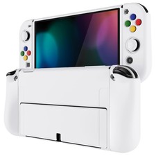 PlayVital ZealProtect Case Joycon Grip Cover for Nintendo Switch OLED - White