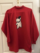 Vintage Red Christmas Fleece Sweatshirt Medium