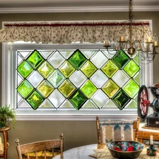 Window Privacy Film 39.3×17.7 Inchs Stained Glass Window Film Home Decoration 