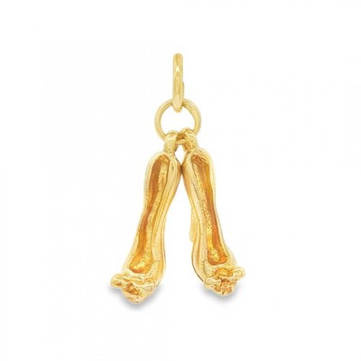 Doppelter Stiletto-Anhänger 9 kt Gelbgold - 13 x 21 x 8 mm - 2,3 g