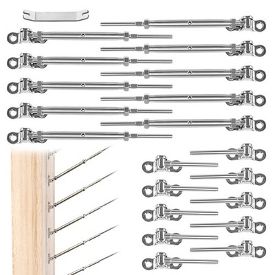 Cable Railing Hardware Kit 1/8 Swage Toggle 40 Pack CK07 Silver Stainless Steel