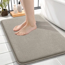 OLANLY Thick Memory Foam Bath Mat Rug 24x16, Extra Soft Absorbent Bathroom Ru...
