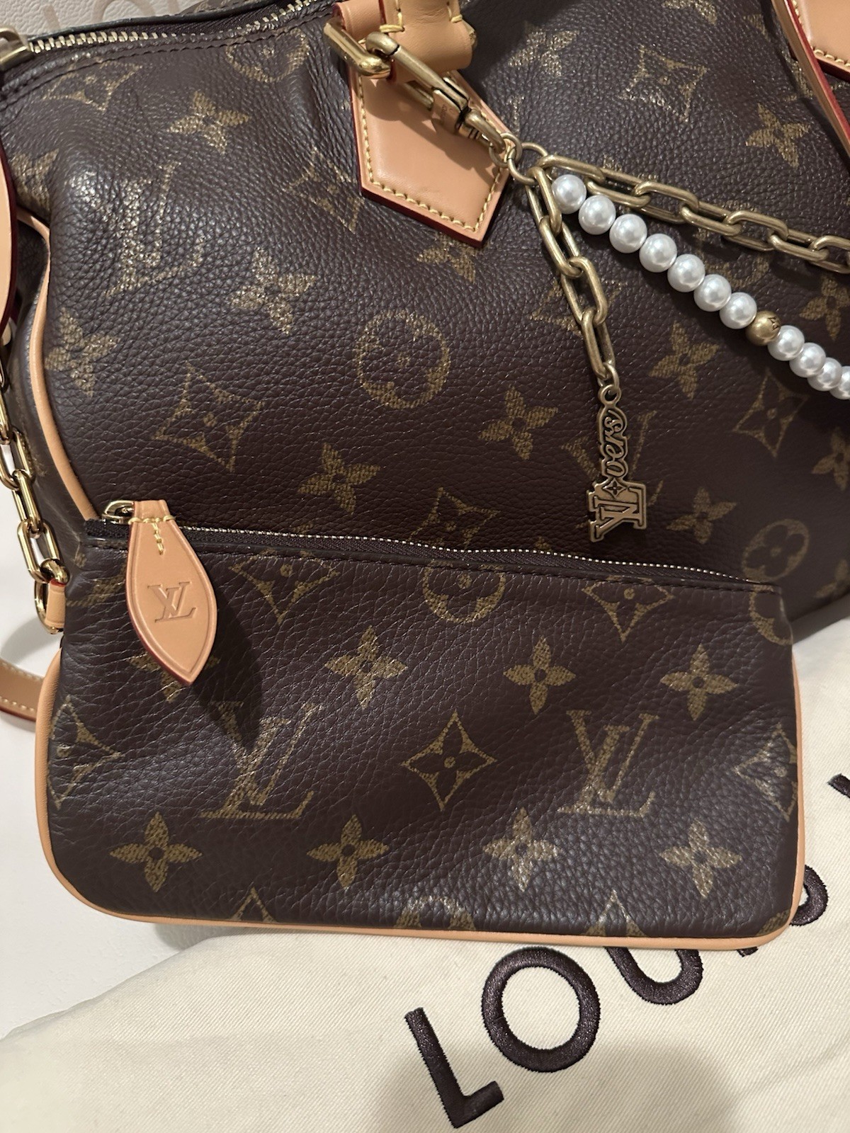 Rare Louis Vuitton Brown Monogram Leather Speedy P9 Keep All 40 image 3