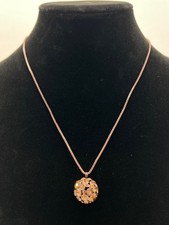 Fossil Rose Gold Crystal Ball Pendant Necklac...