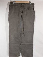 Carhartt Dungaree Work Pants Mens 36x30 Moss Green Canvas Relaxed Fit