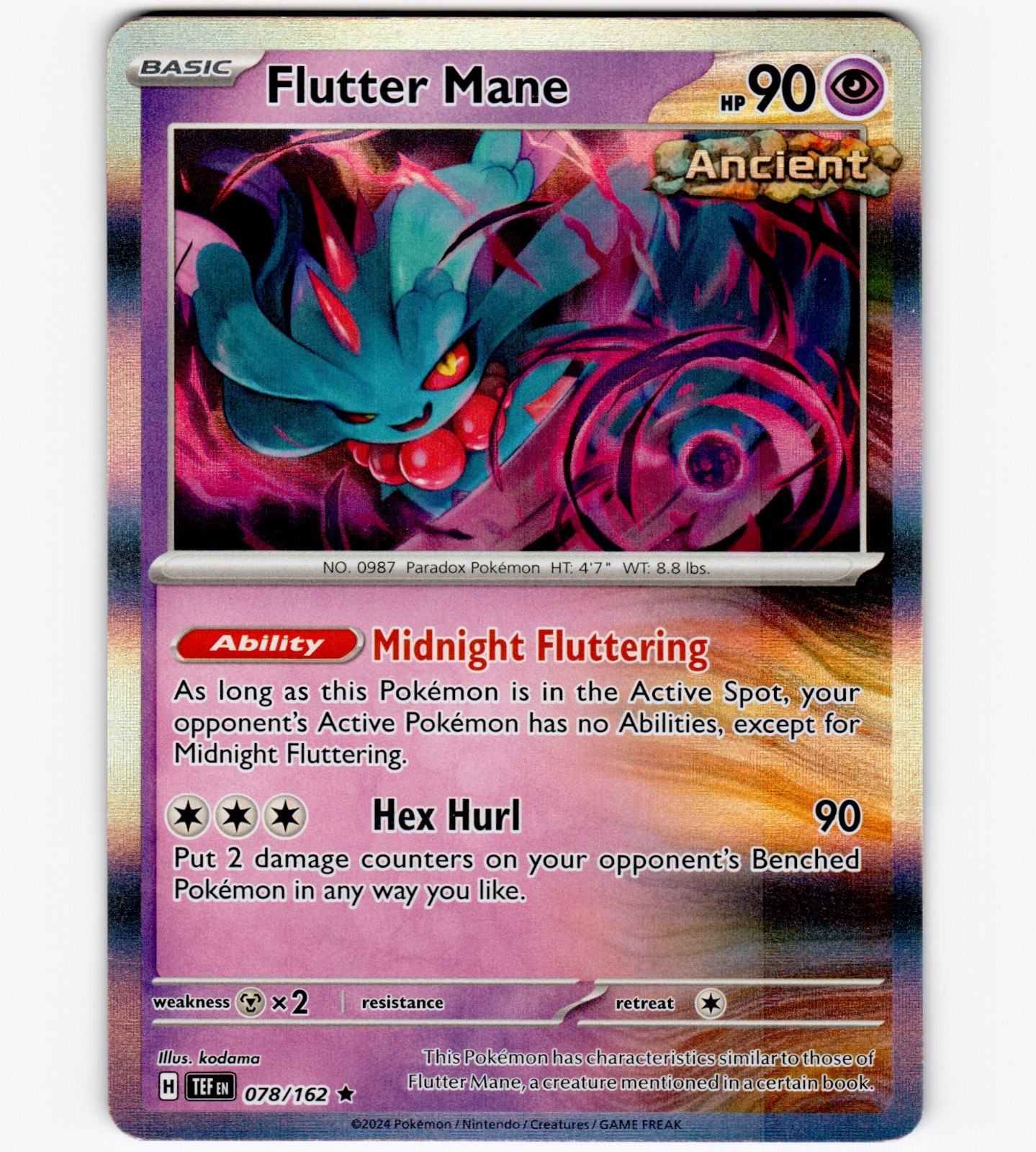 Flutter Mane 078/162 Holo Rare SV05: Temporal Forces NM
