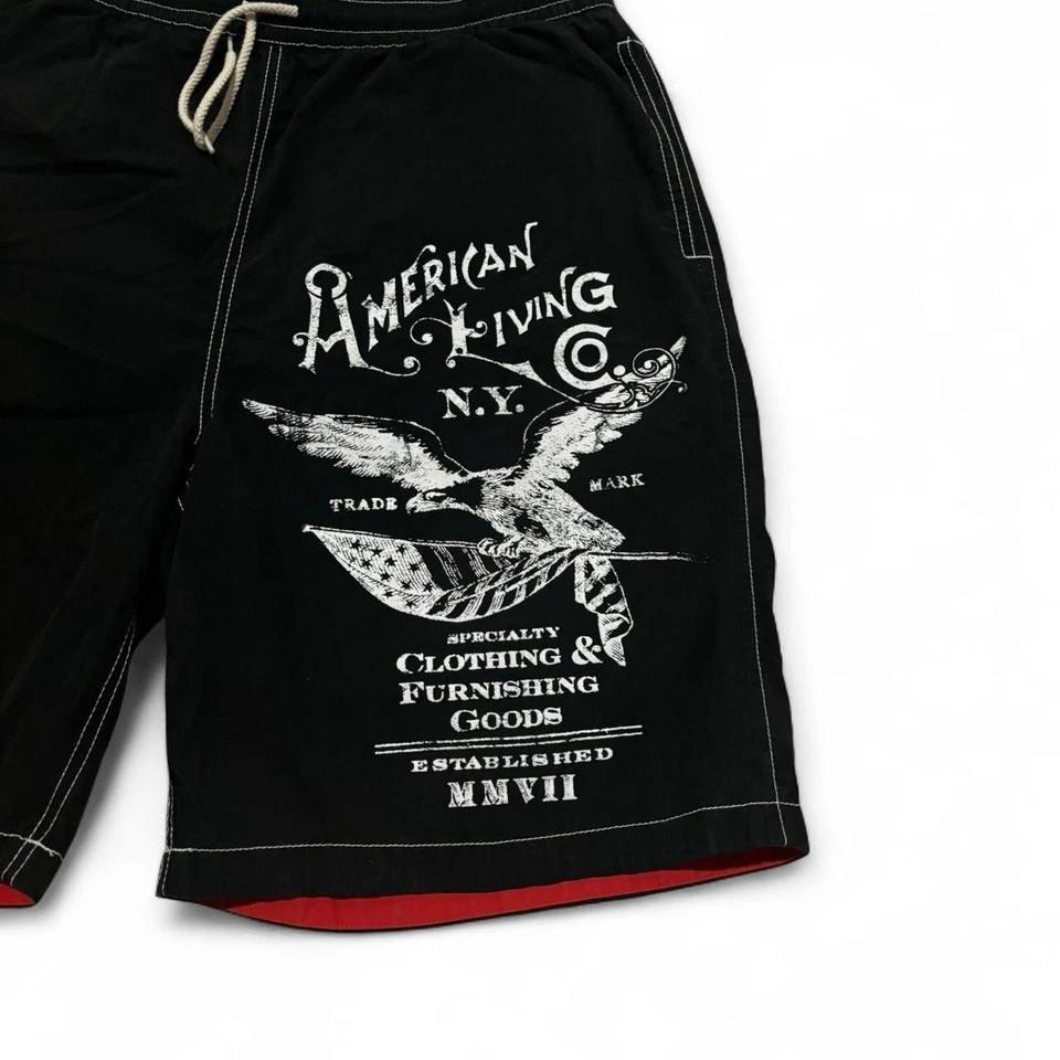 Bañador American Living Eagle vintage para hombre, diseño gráfico Y2K talla mediana Foto 3 de 4