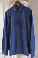 Blue Button Down Dress Shirt by Bloomingdale's, Men's LARGE, Brand New with Tags