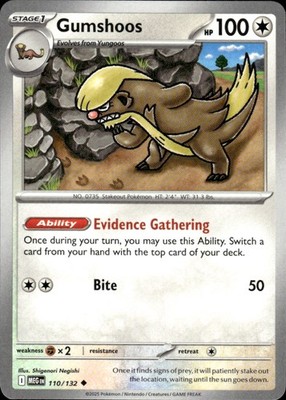 Gumshoos 110/132 Uncommon Mega Evolution Pokemon Near Mint