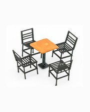 Garten- / Campingmöbel, Spur HO, Farbe Schwarz-metallic / braun