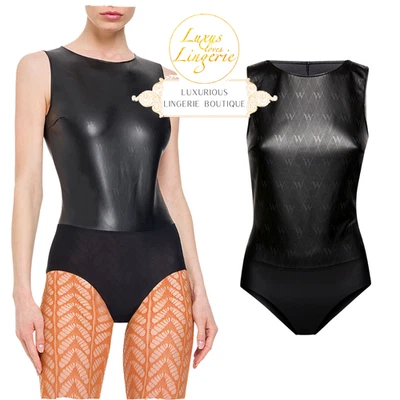 Net Vegan Cuir Synthétique Body Par Wolford Noir Logo Design 36 - Photo 1/4