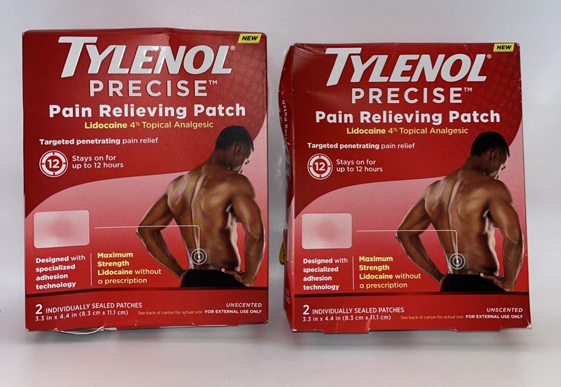 TYLENOL (Lot of 2) Precise Pain Relieving Patches Large Exp. 2027 FREE SHIPPING!