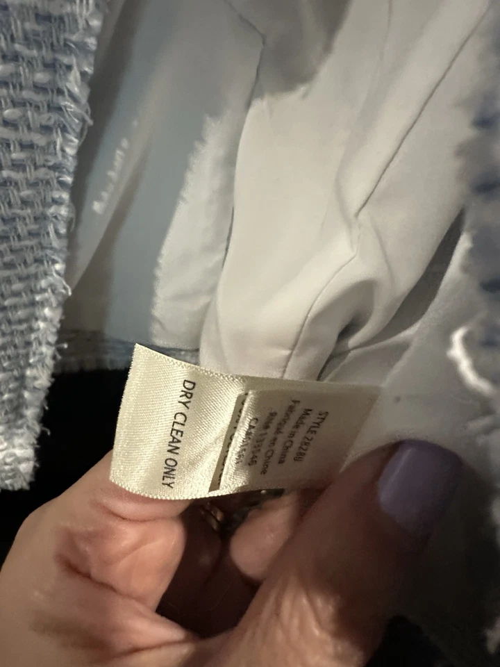 Blazer para mujer color crudo bebé azul y alambre con botones plateados talla 10 Foto 2 de 4