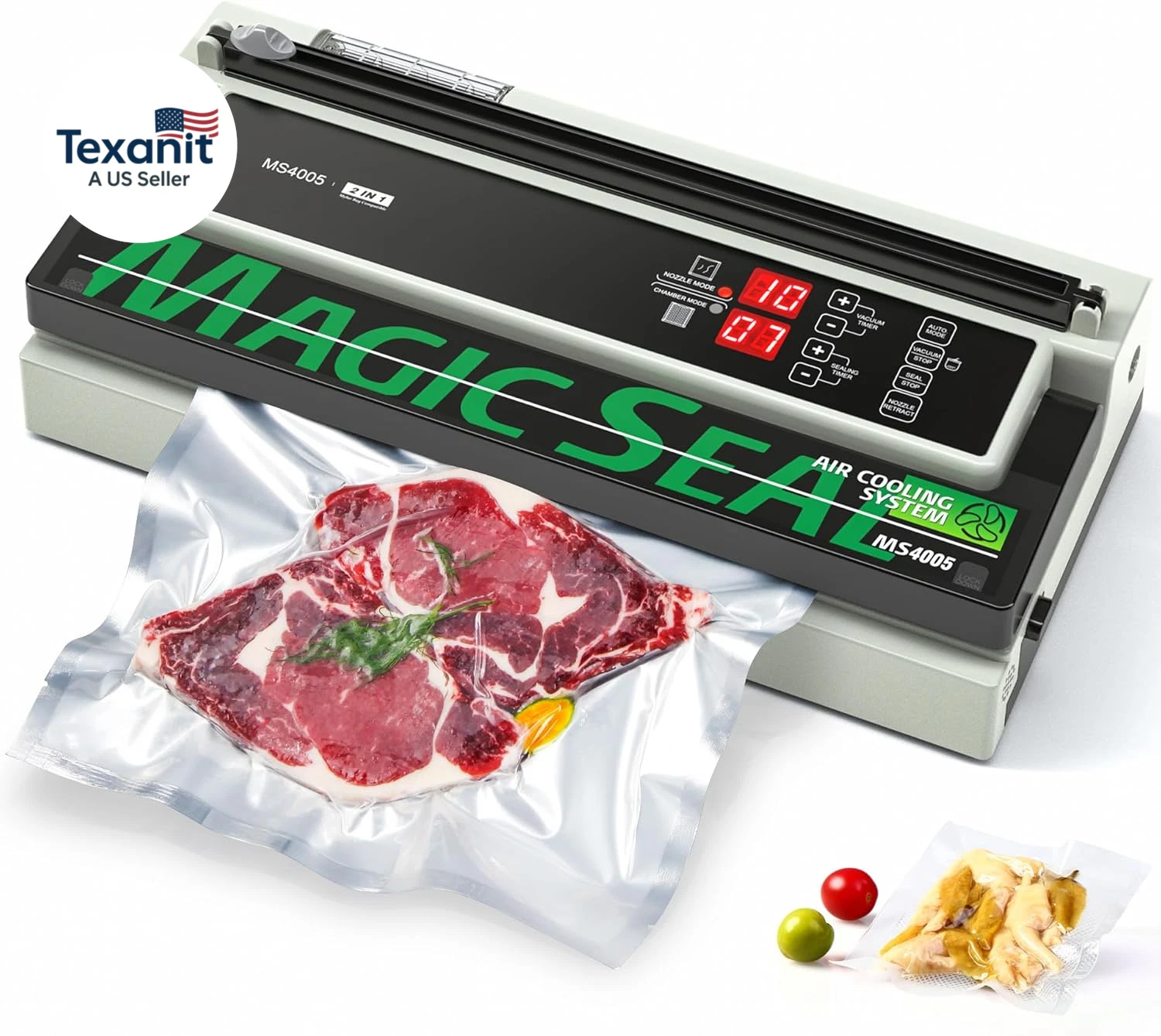 16'' Commercial Vacuum Sealer Machine, Meat Sealer Vacuum Packing Machine with D