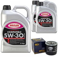 MotoröL Set SAE 5W-30 Plus Meguin 7 Liter + ÖLfilter FüR Nissan NP300 2.5 Dci