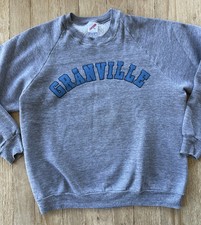 Vintage Granville Gray Sweatshirt XL Jerzees Raglan USA MADE