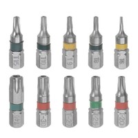 "10Stk Torx Sechskant Schraubendreher Bit T6-T40 1/4\"Sechskant Schaft 1\" S2 Stahl"