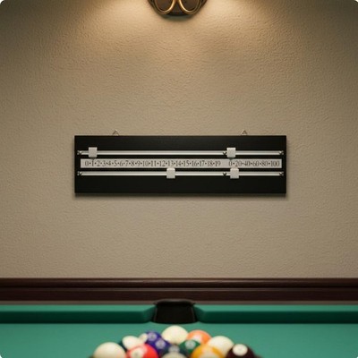 Billiard Scoreboard Manual Operation Wooden Slide Score Tracker Classic Design