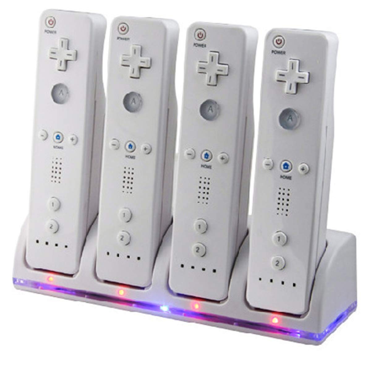 Chargeur de manette Wii avec 4 batteries rechargeables 2800 mAh noires