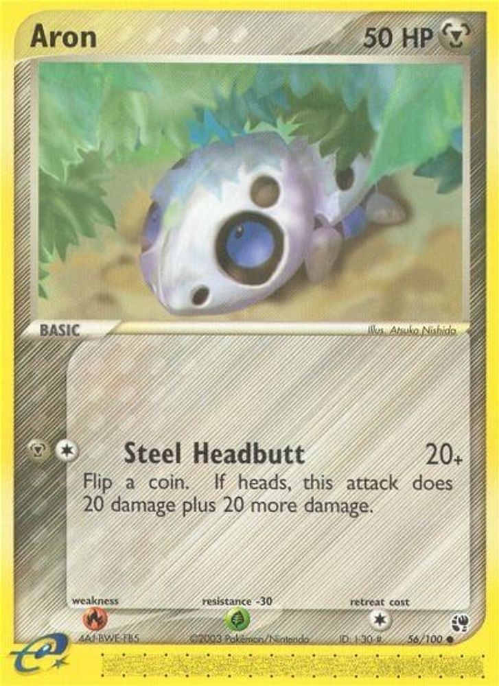 2003 Pokemon: EX Sandstorm - Aron (#56/100, Common, Heavily Played)