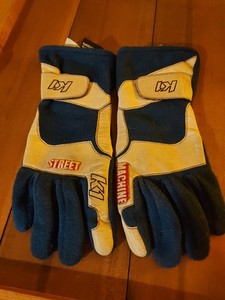 K1 Karting Gloves Leather/Nomex SPEC 3.3/5 Lightweight Kart Racing Blue/White, M