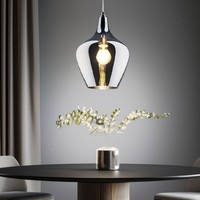 Esszimmerleuchte HäNgelampe Pendelleuchte Metall E27 Wohnzimmer Retro Rauchglas