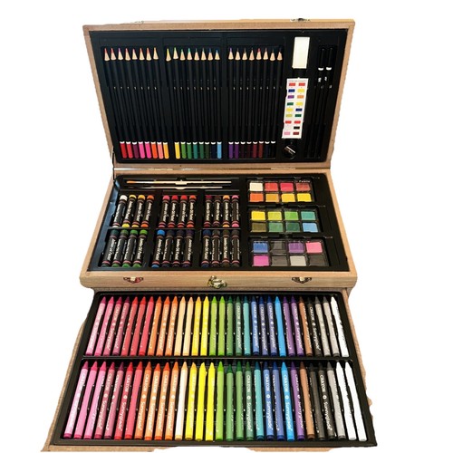Art Set Case (26 Pencils, 24 Paints, 24 Pastels, 60 Crayons, Eraser, Sharpener)