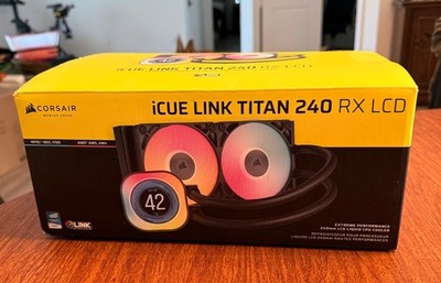 CORSAIR iCUE LINK TITAN 240 RX LCD Liquid CPU Cooler   Lightly Used