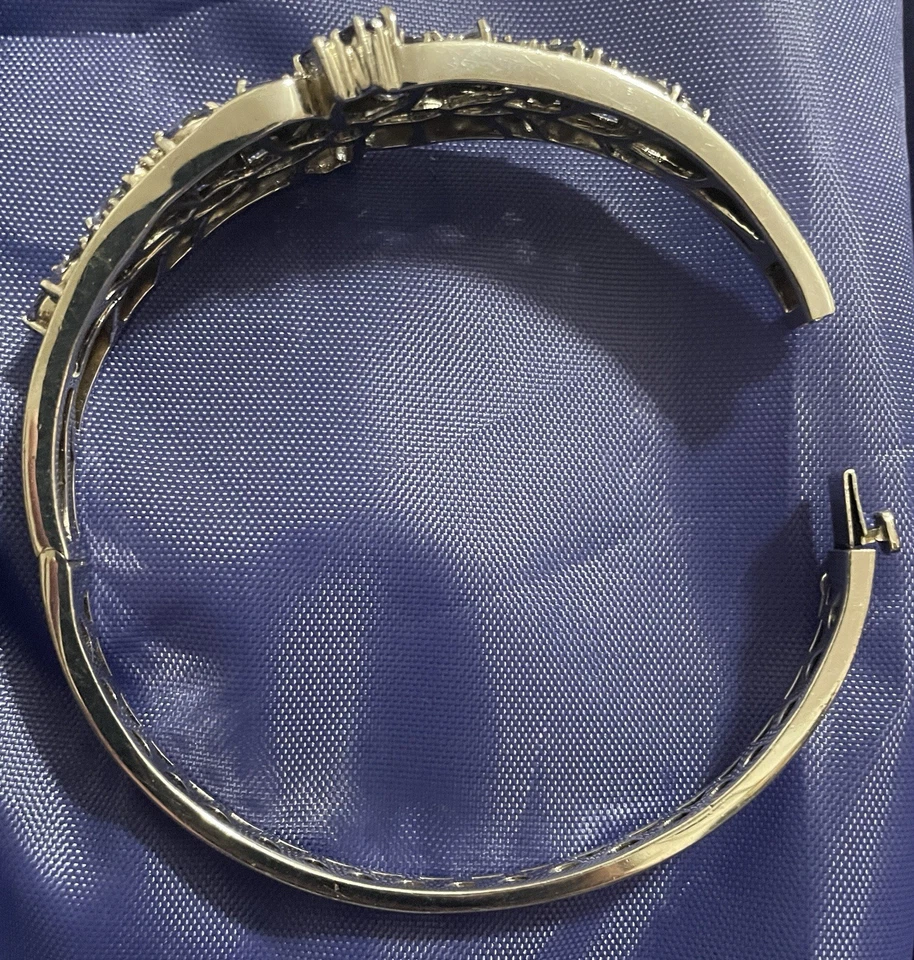 RARO BRAZALETE BRAZALETE FLOR GEMA TANZANITA NATURAL DE COLECCIÓN ESTAMPADO 925 STS Foto 4 de 4