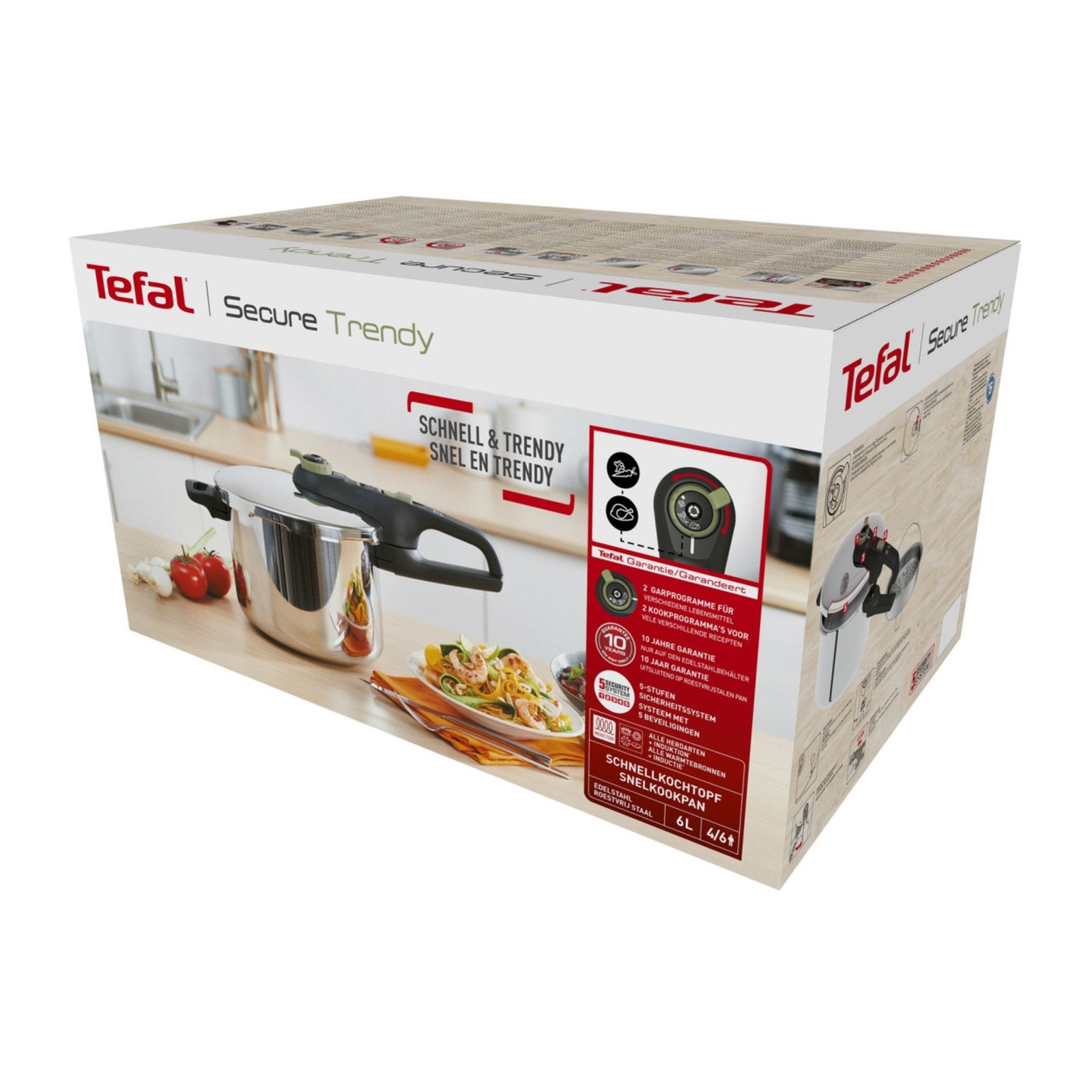 NEW Tefal Secure Trendy Induction  Pressure Cooker 8L