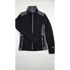 KUHL Alfpaca Fleece Full Zip Jacket Womens Small Black Gray Outdoor Performance