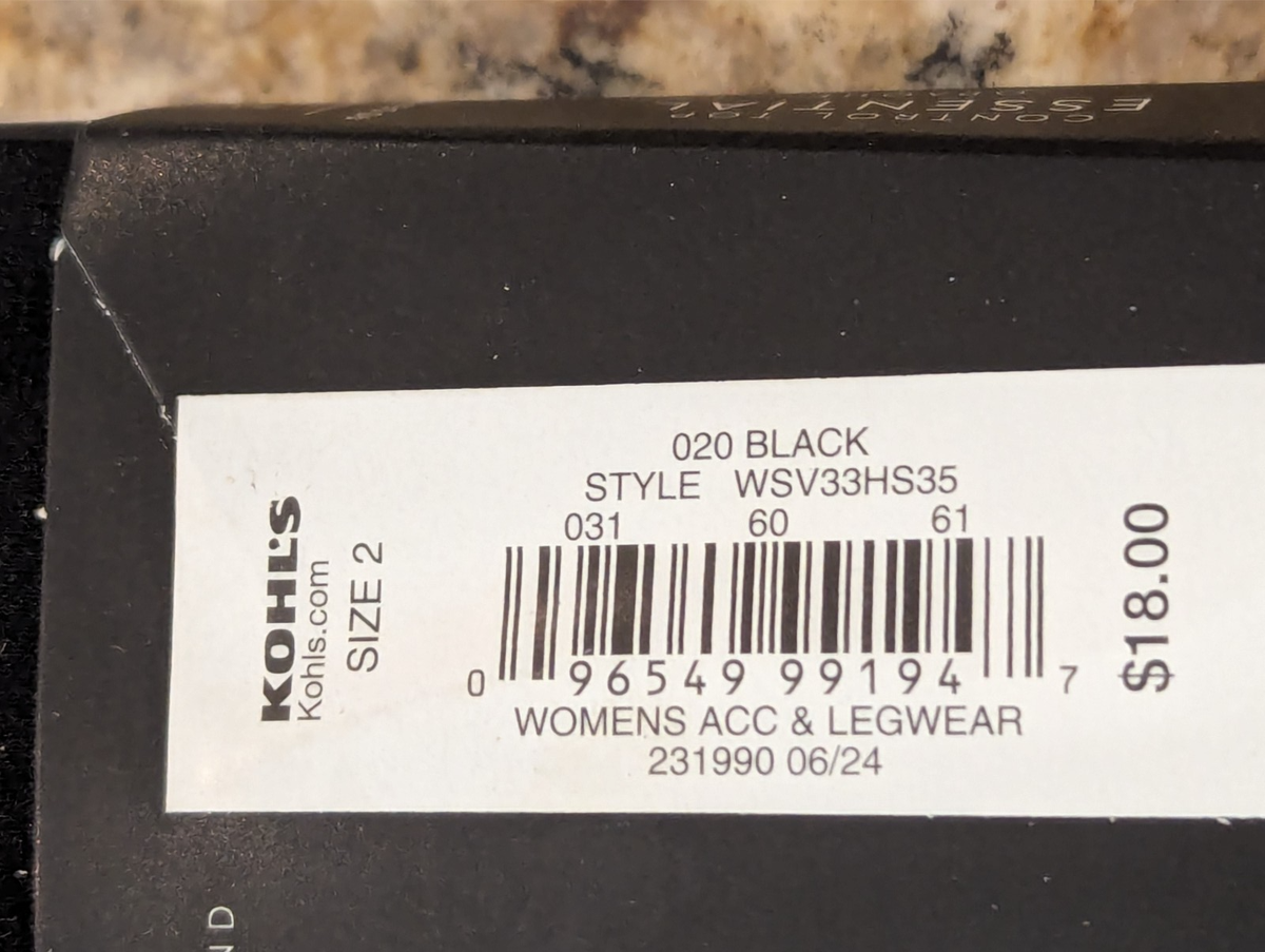 S‼️ Simply Vera Verawang Women's Control Top Essential Tights 90D