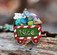 Wee Forest Folk NICE TRAIN CAR, WFF#M-453u, LTD 2024, Christmas Mouse Train