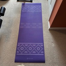 Gaiam Purple Yoga Mat with Pattern Non-Slip Textured Grip Home Workout Pilates