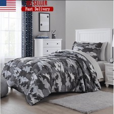 Camouflage Twin Bedding Set 5 Piece Comforter Sheet Pillowcase Storage Bag Kids