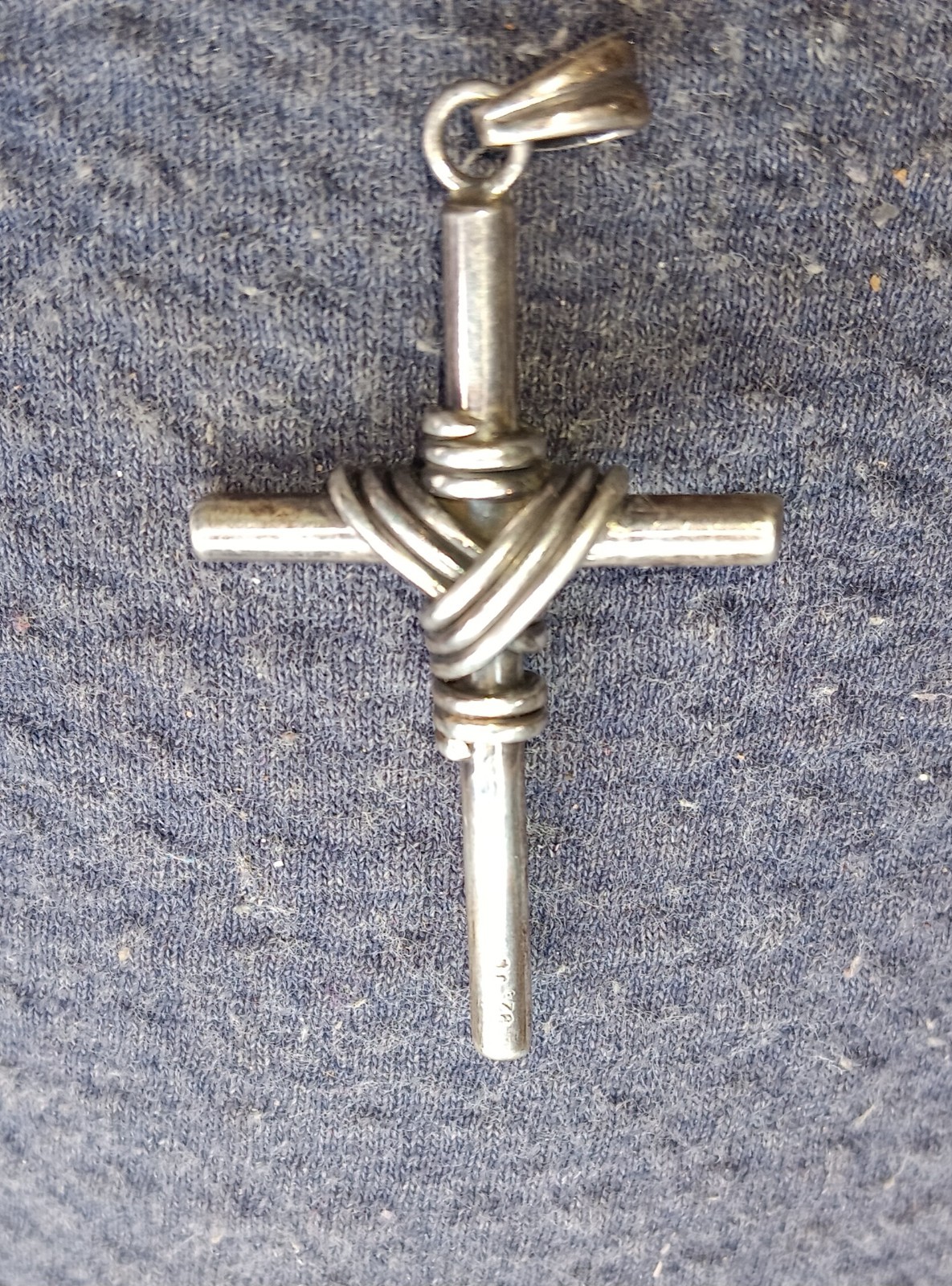 STERLING SILVER Rope CROSS, Solid Silver, Silver … - image 3