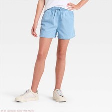 Girls' Pull-On Woven Shorts - Cat Jack Light Wash XXL SEE DEAL