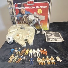 Vintage Kenner Millennium Falcon with Box and Manual AT-ST Star Wars Figures