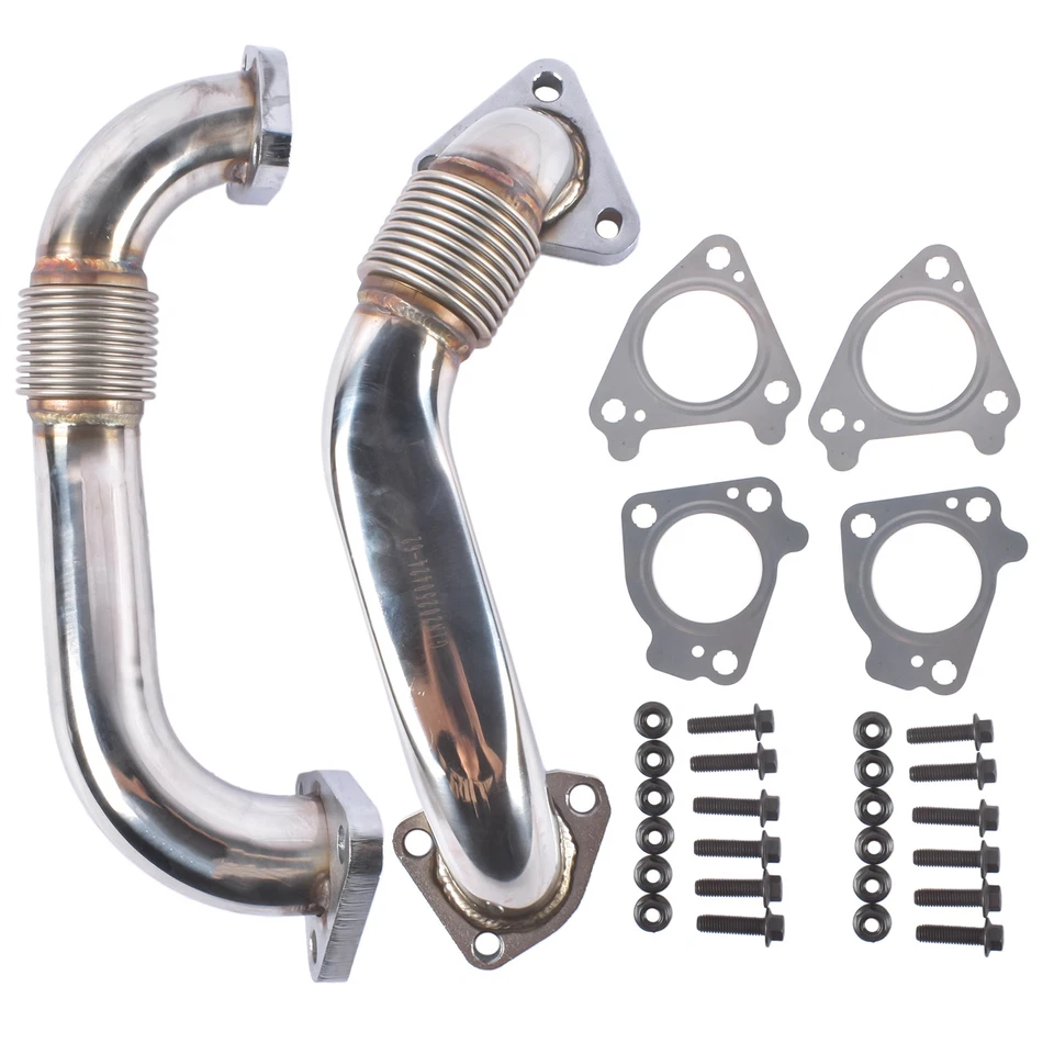 2x Up Pipes for Chevy Silverado GMC Sierra 2500 HD 3500 6.6L 2001 2002 2003 2004 - Image 4 of 4