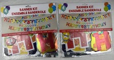 2 Pack Happy Birthday Banner Foil Banner Kit Party Decorations
