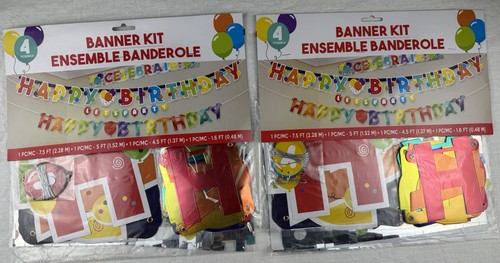 (2 Pack) Happy Birthday Banner & Foil Banner Kit Party Decorations