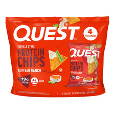 Quest Tortilla Style Protein Chips, Buffalo Ranch Flavor, Baked, 1.1oz Bags 4 Ct