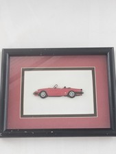 Vintage Wooden Red 67 Alfa Romeo Duetto Car Plaque Decor.in a wooden frame