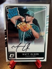 2017 Panini Donruss - Optic - Rated Rookie Matt Olson #167 RC On Card Auto . rookie card picture