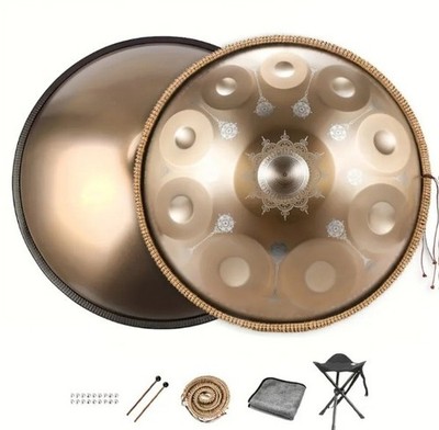 10 Noten Handpan 432 Hz Stahlzunge Golden Schlagzeug-Percussion-Instrument Drum